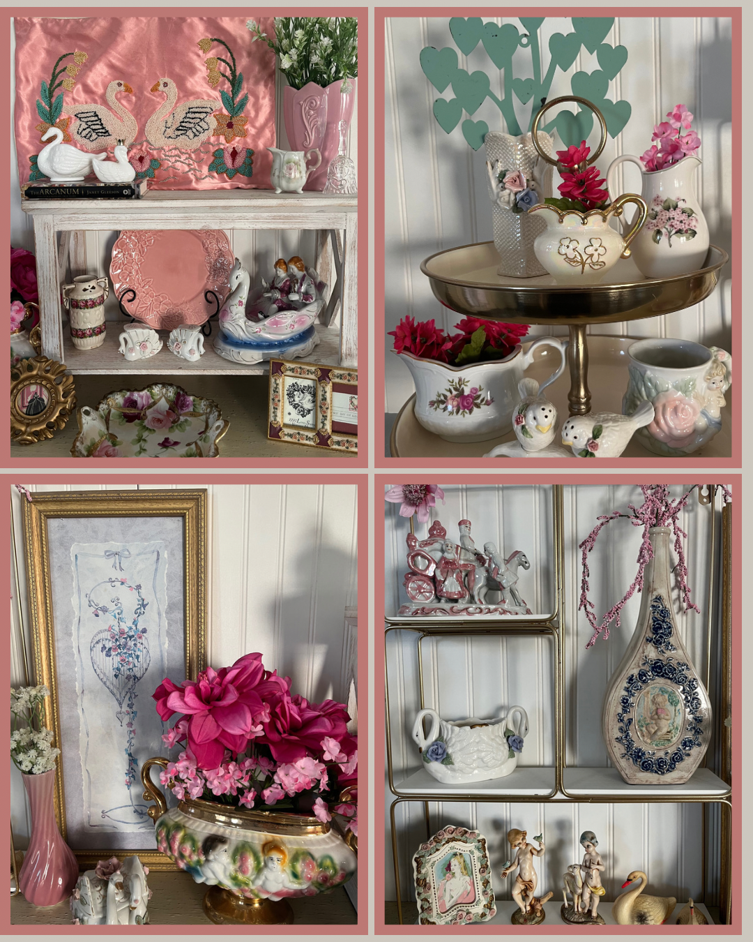 Vintage Swans & Roses