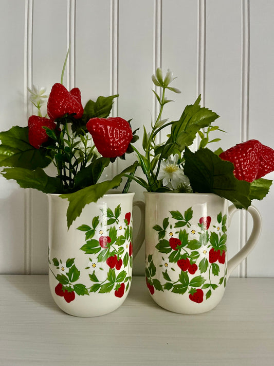 Pair of Vintage Otagiri Strawberry Mugs