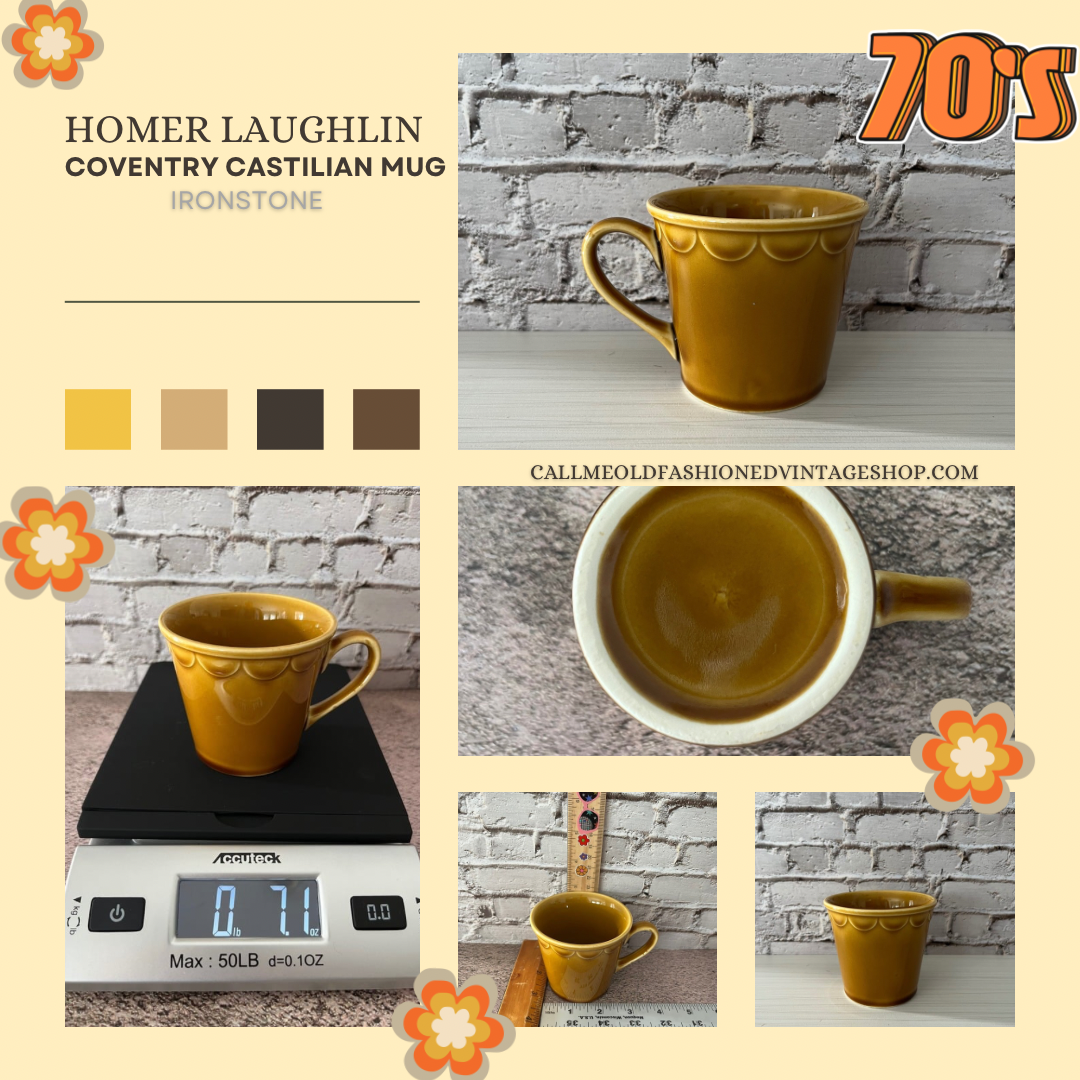 Homer Laughlin Coventry Castilian Honey Glazed Coffee/Tea Mug Circa 1970’s