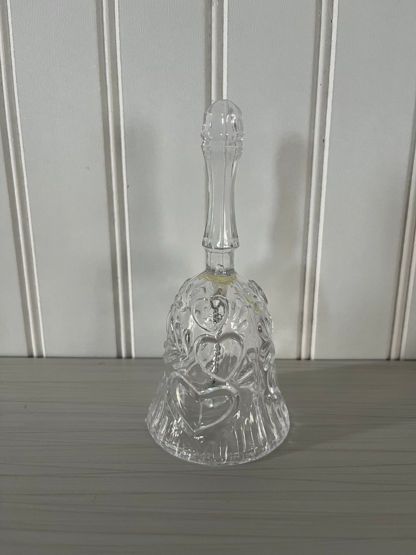 Elegant Clear glass Lead Crystal Bell with Heart Design
