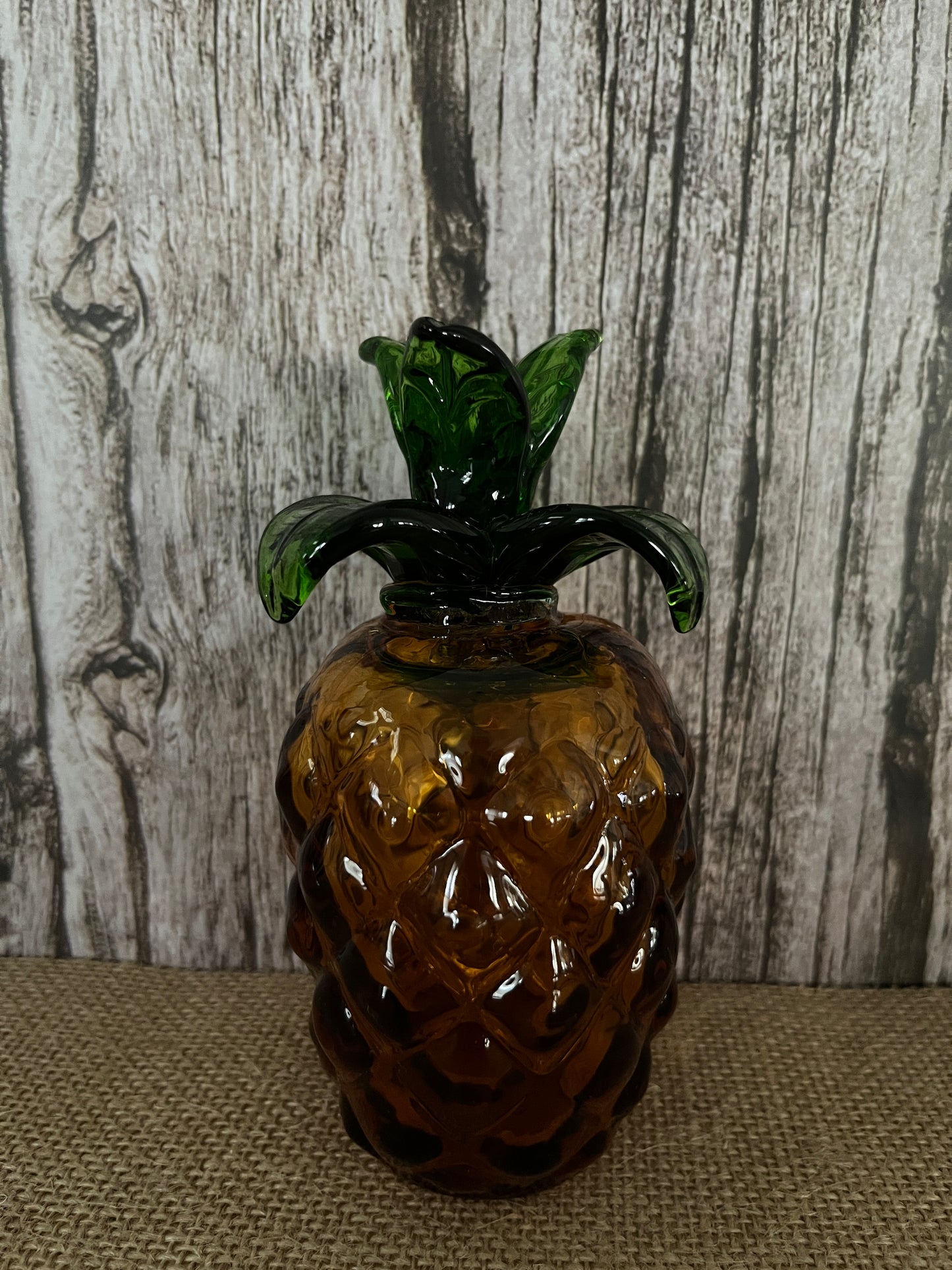 Murano Style Blown Art Glass Pineapple | Aloha Tiki Island Decor Accent