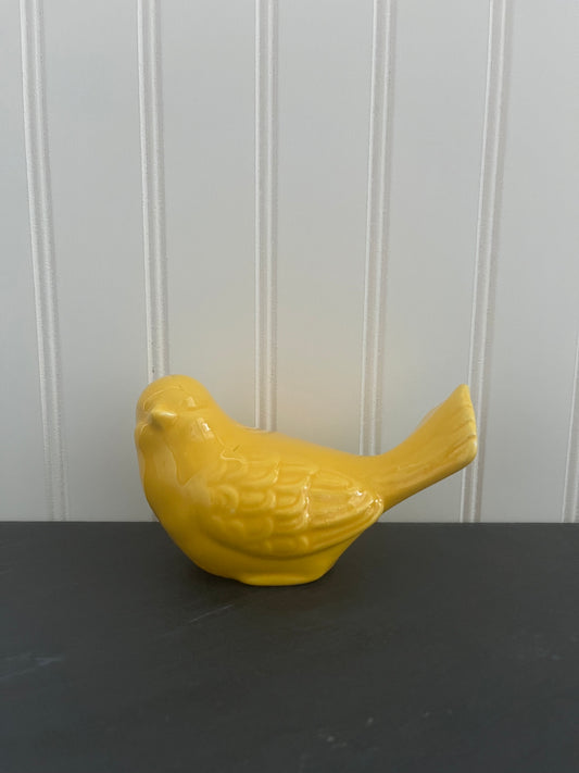 Vintage Style Sunshine Yellow Glazed Ceramic Bird -