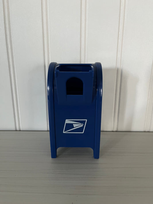 Small 4” x 3” Official USPS Plastic Blue Mailbox Coin Bank & Stamp Dispenser - 2005 Collectible