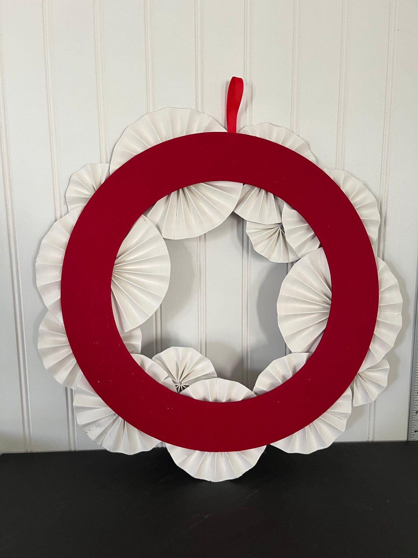 Ashland 4th of July Patriotic Paper Fan Wall Wreath - 15.5” Red White Blue Festive Decor