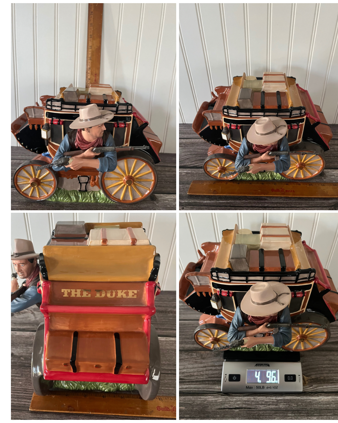 Vintage Cowboy Americana John Wayne Limited Edition Stagecoach Cookie Jar