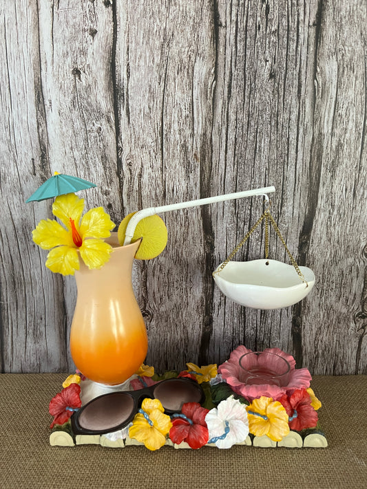 Beach Drink Summer Hanging Warmer - Aloha Tiki Islands Fusion Theme | Tiki Flowers Design, Yankee Candle Tart Burner