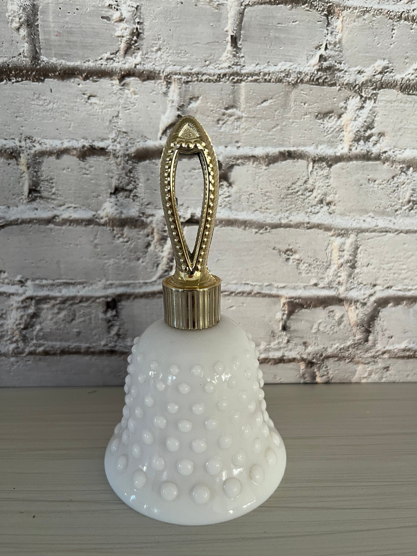 Vintage Circa 1970’s  AVON Hobnail Bell Milk Glass With Sweet Honesty Cologne Perfume