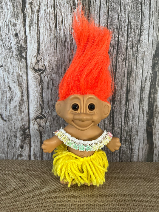 Vintage Hawaiian Hula Troll Doll - Aloha Tiki Islands Fusion Theme | Russ Berrie Collectible