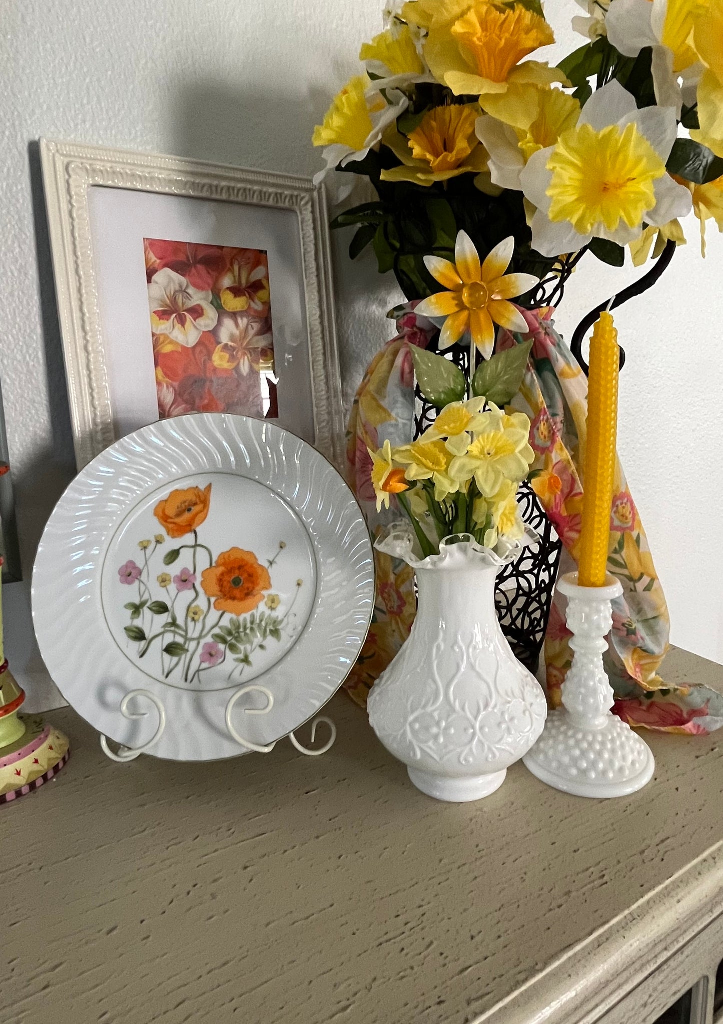 Beautiful Vintage BRISTOL FINE CHINA Deborah Orange Poppy Dinner Plate