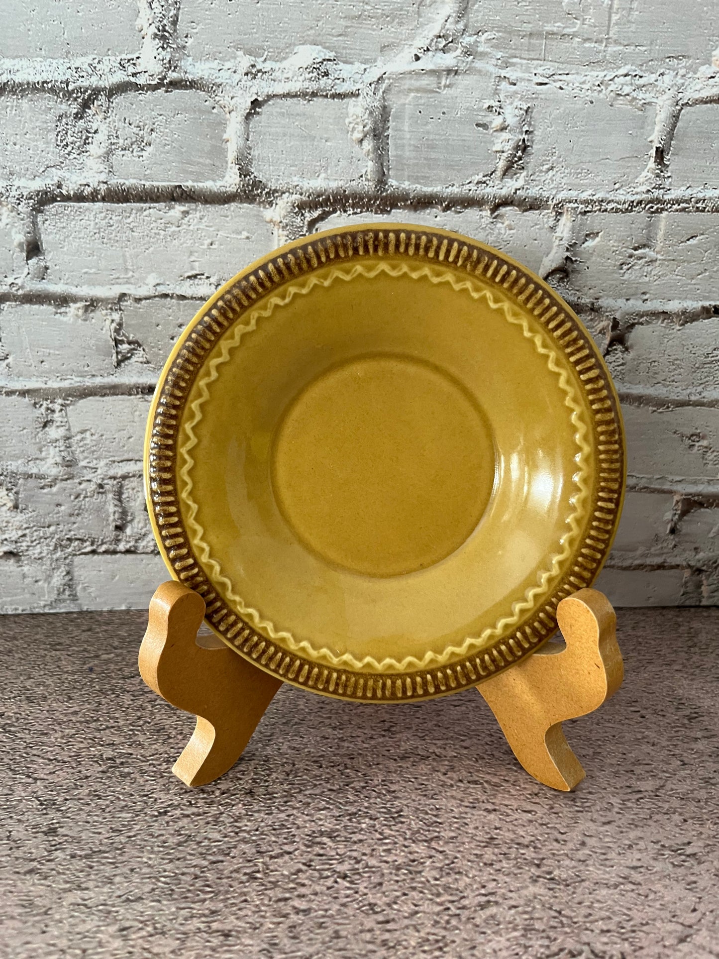 MCM Vintage Franciscan Earthenware Amapola Mustard Yellow Saucer Plate -