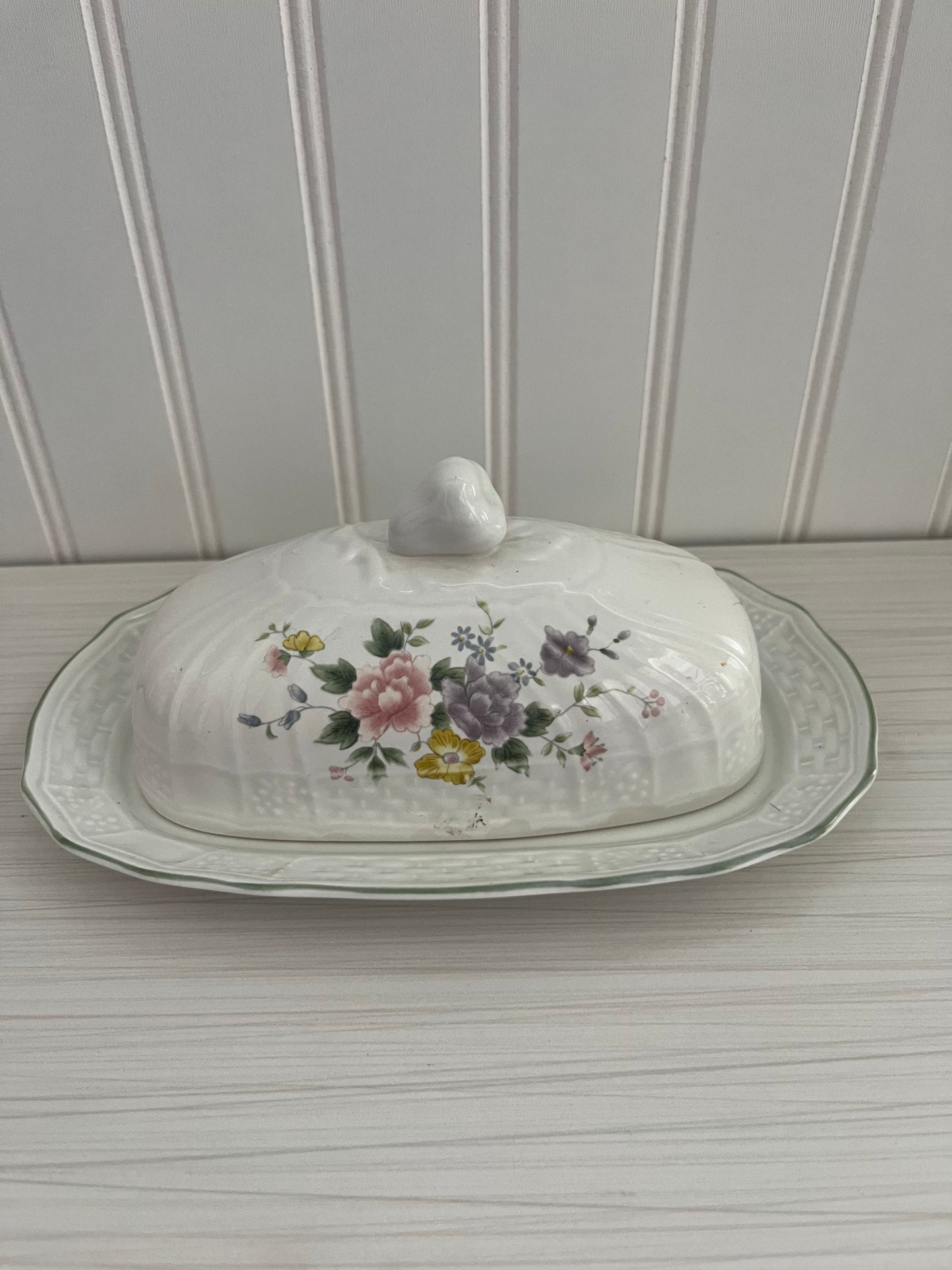 Vintage 1980’s Mikasa Butter Dish with Lid - Renaissance Antique Rose