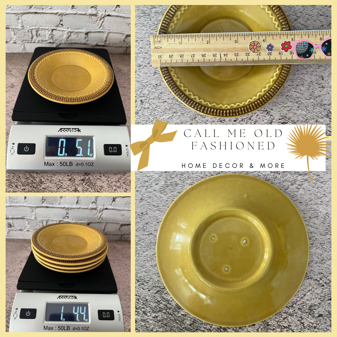 MCM Vintage Franciscan Earthenware Amapola Mustard Yellow Saucer Plate -