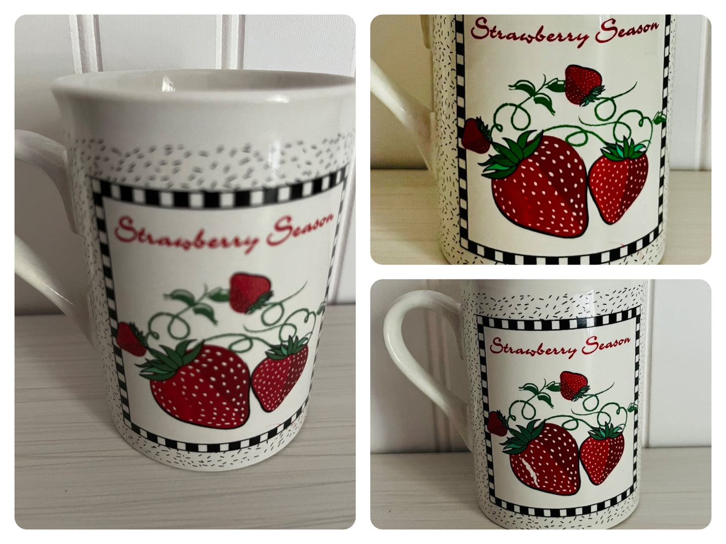 1980’s Houston Harvest Strawberry Season Mug - 10 Ounce Coffee Cup - Vintage Strawberry Teacup