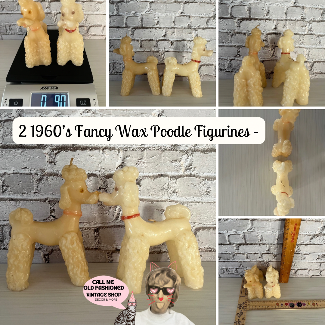 MCM Circa 1960’s Vintage Wax Fancy Poodle Figurines – Set of 2