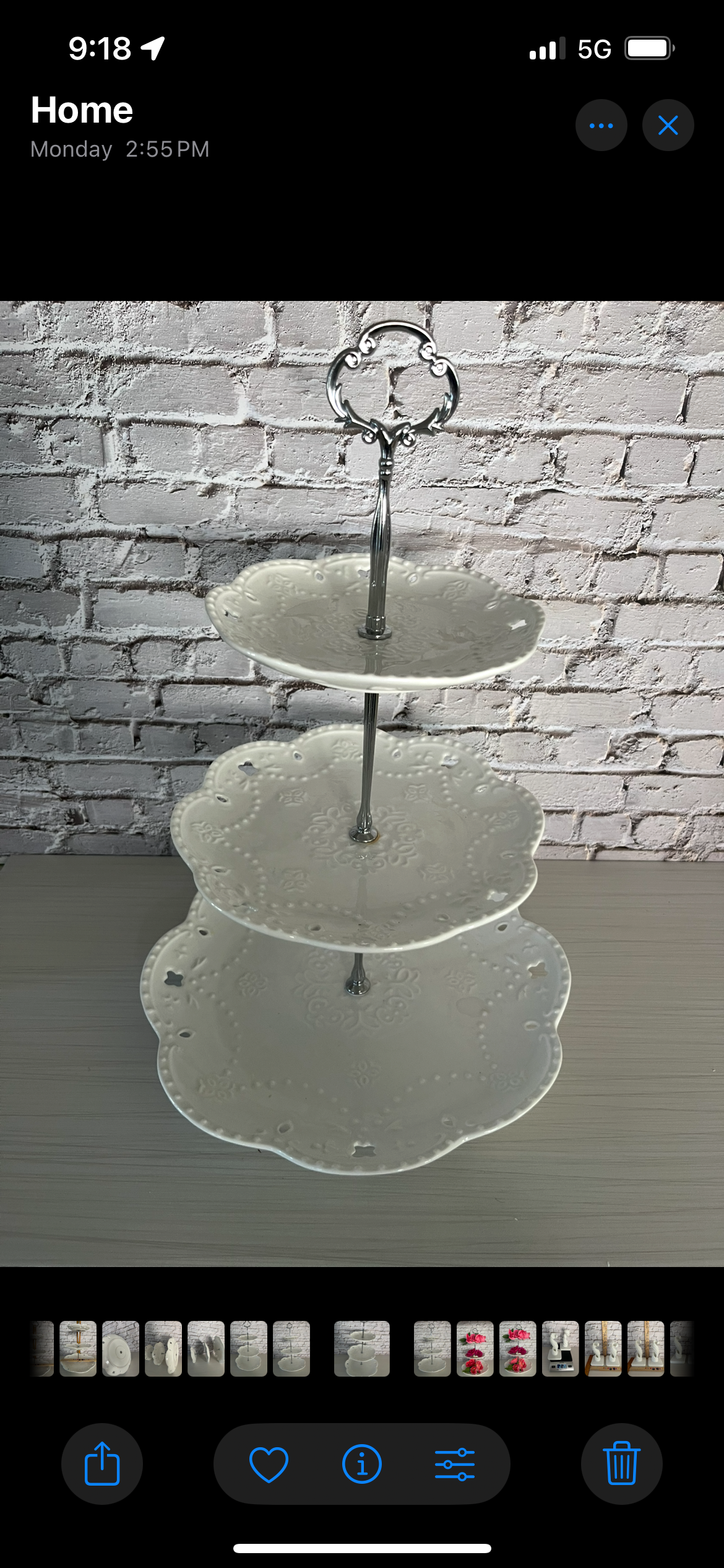 Vintage-Inspired 3-Tier White Ceramic Display (Cupcake/Jewelry ) Stand – Embossed Floral Lace Pattern – 15” High (Retro Elegance, 1980s-1990s)