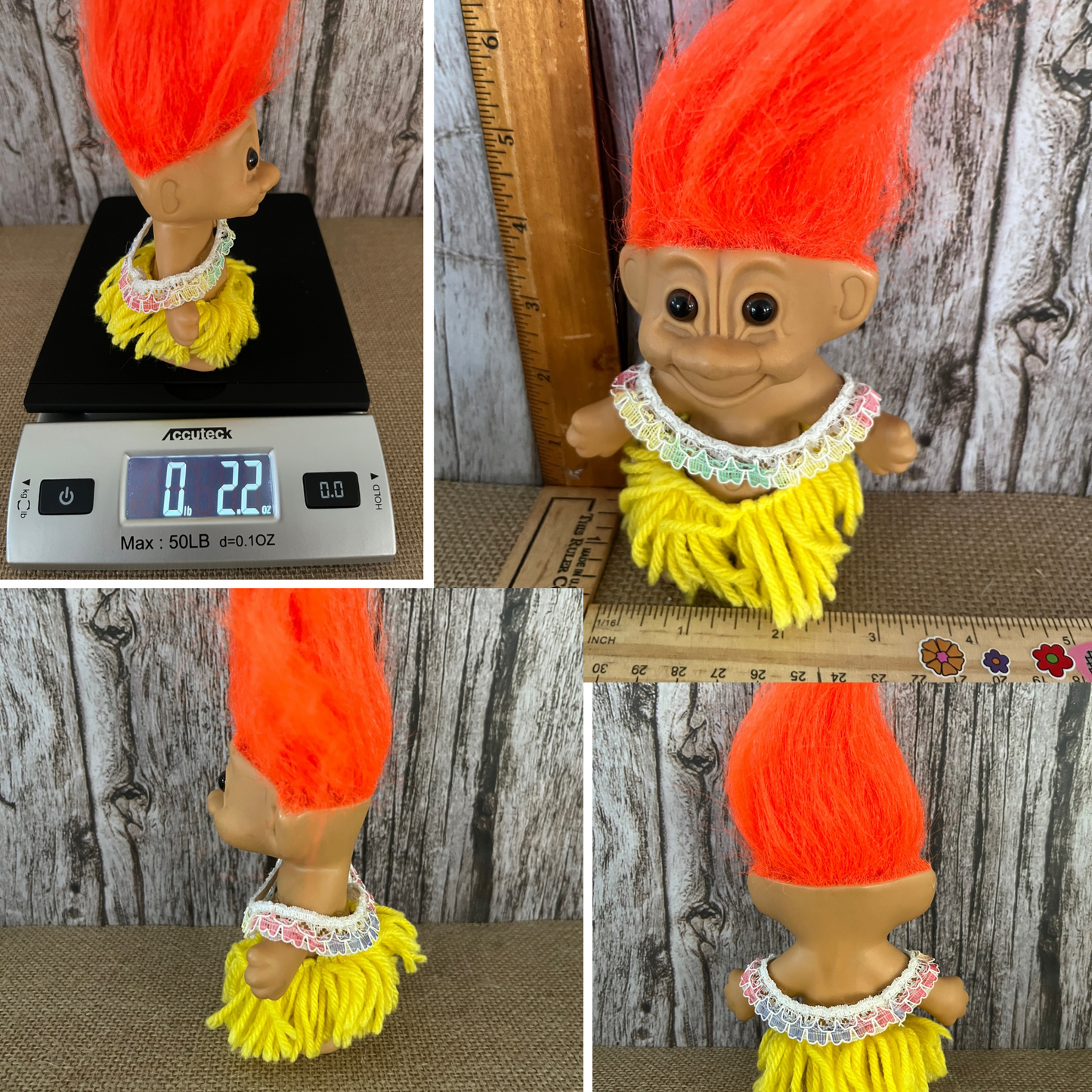 Vintage Hawaiian Hula Troll Doll - Aloha Tiki Islands Fusion Theme | Russ Berrie Collectible