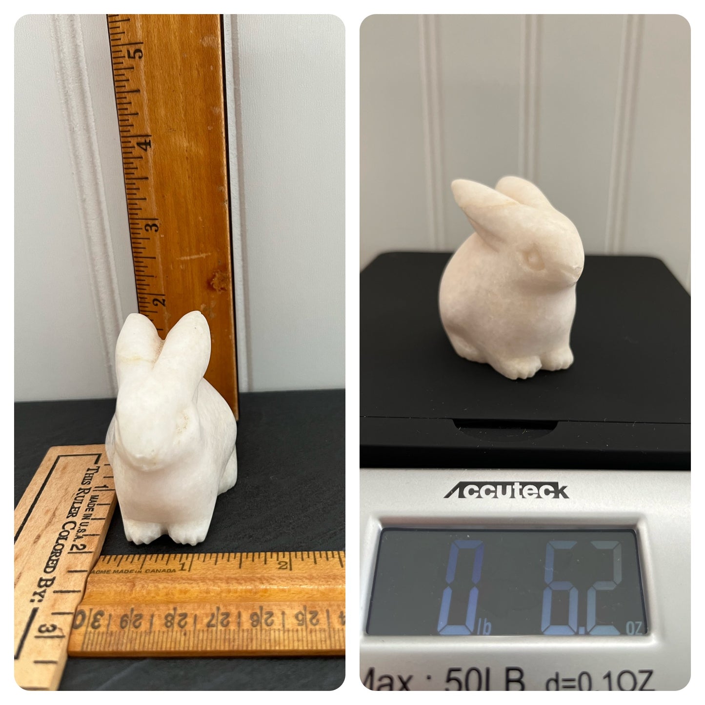 Vintage Small Soapstone Carved Adorable Bunny Rabbit