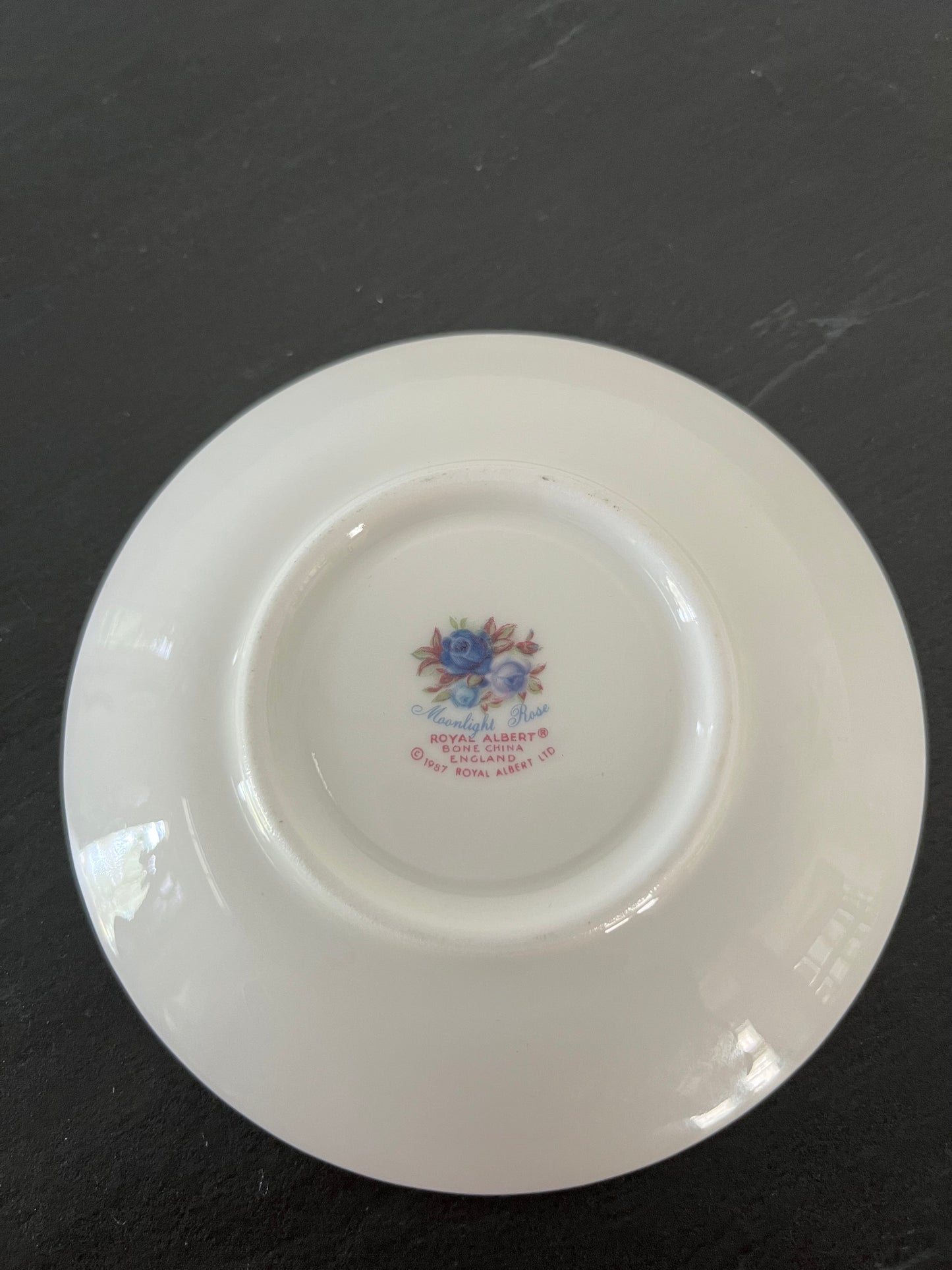 Grandmillennial Style Vintage Mid Century Royal Albert Moonlight Rose Porcelain Tea Saucer - 5.5" Diameter