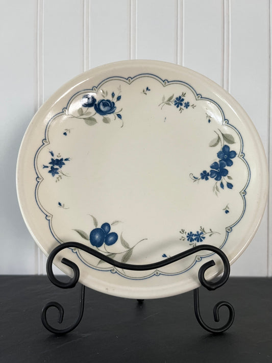 Vintage Bilton Staffordshire Blue Plums and Flowers Plate- English Stoneware - 7.5 Inches Diameter - Charming Decor