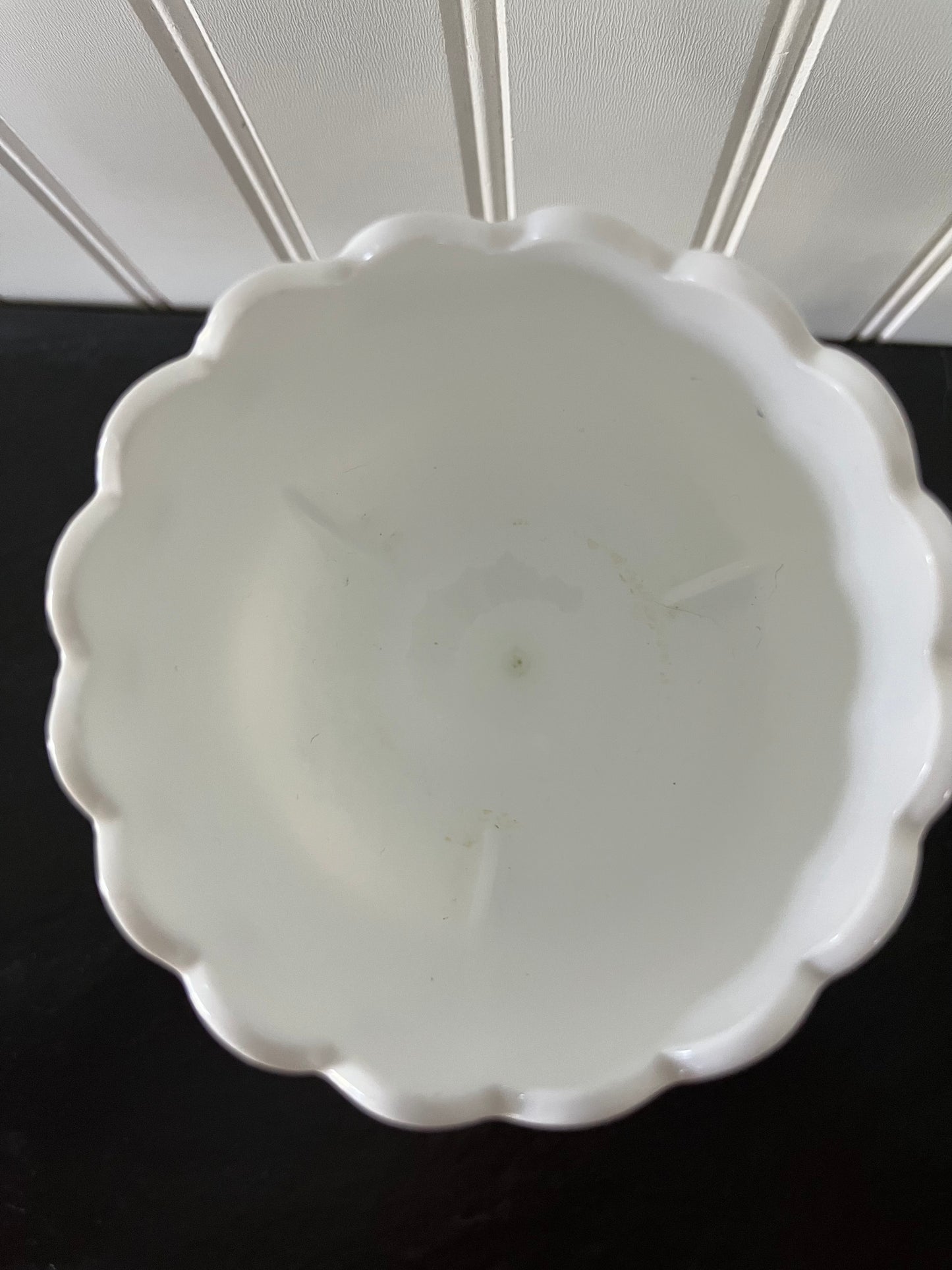 Vintage Indiana Glass Small  4"x 7 " High Teardrop Milk Glass Goblet  Compote Pedestal Bowl _- Timeless Elegance